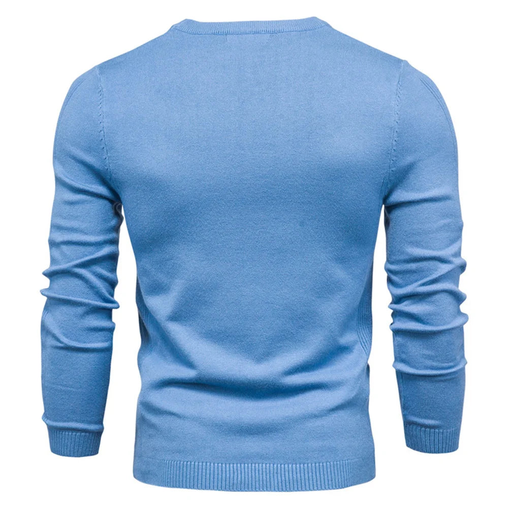 2021 New Winter Thickness Pullover Men O-neck Solid Color Long Sleeve Warm Slim Sweaters Men Men's Sweater Pull Male Clothing