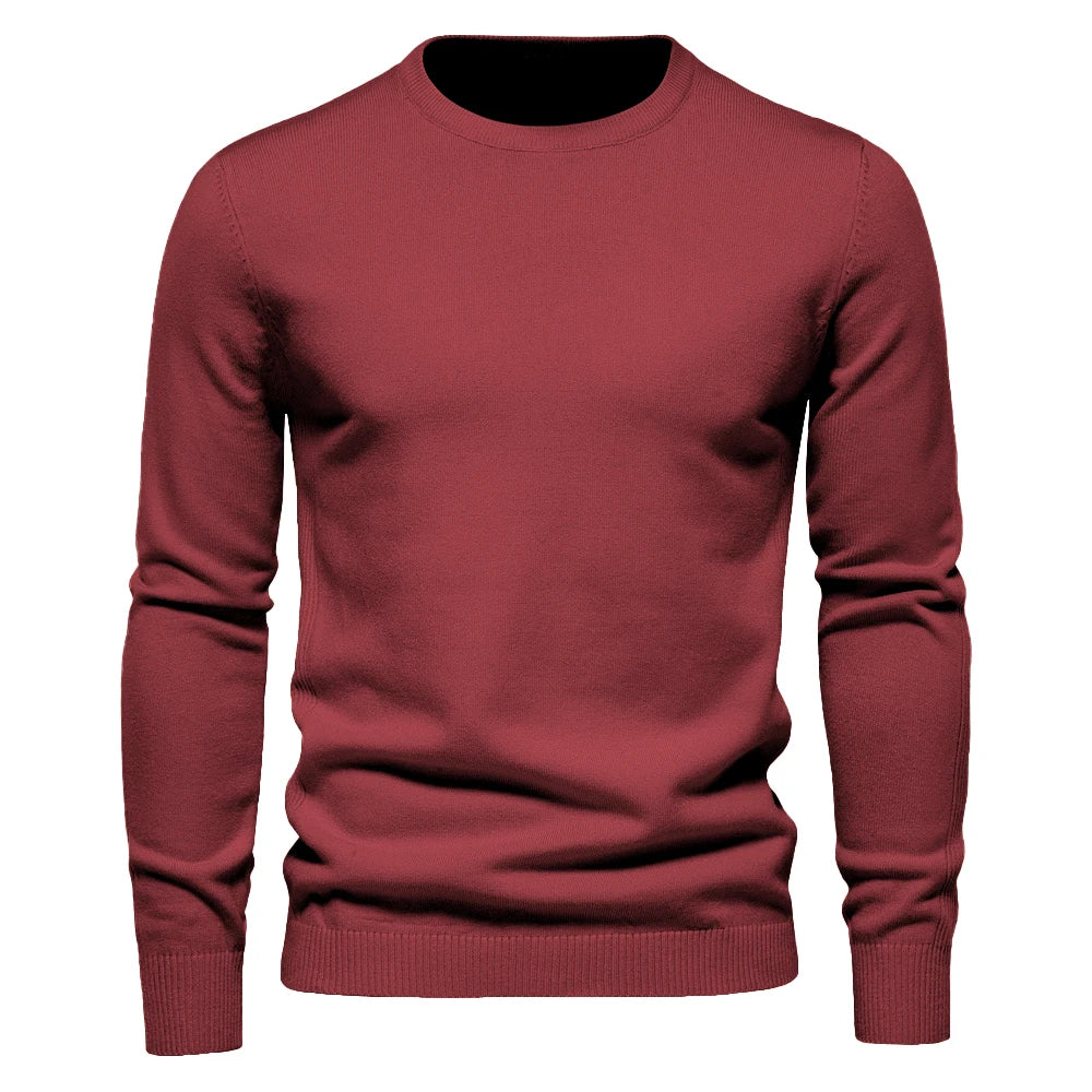 2021 New Winter Thickness Pullover Men O-neck Solid Color Long Sleeve Warm Slim Sweaters Men Men's Sweater Pull Male Clothing