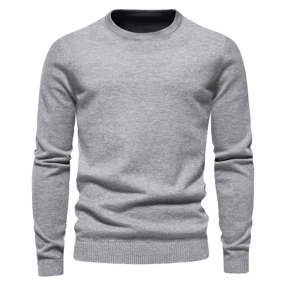 2021 New Winter Thickness Pullover Men O-neck Solid Color Long Sleeve Warm Slim Sweaters Men Men's Sweater Pull Male Clothing