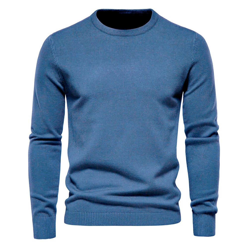 2021 New Winter Thickness Pullover Men O-neck Solid Color Long Sleeve Warm Slim Sweaters Men Men's Sweater Pull Male Clothing