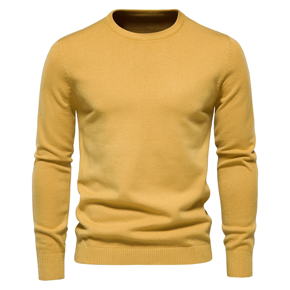 2021 New Winter Thickness Pullover Men O-neck Solid Color Long Sleeve Warm Slim Sweaters Men Men's Sweater Pull Male Clothing